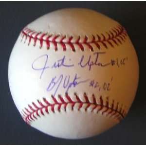 Justin Upton BJ Upton Dual Autographed OML Baseball   Autographed 