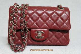   New Mini Small Caviar Leather Red Classic Flap Messenger Bag New 2011A