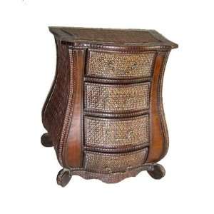   Indies Style 4 Drawers Rattan Wood Chest/Dresser