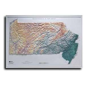  New Jersey Topographic Relief Map