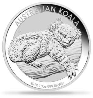 AUSTRALIAN SILVER KOALA 10 OZ   2012