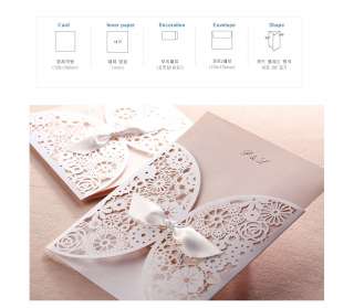 100Set Wedding Invitations Cards+Envelopes Silk Printing/B2065  