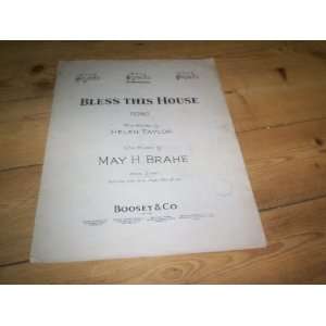  BLESS THIS HOUSE SHEET MUSIC Helen and Brahe, May Taylor Books
