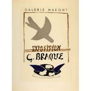  1959 Lithograph Braque Exposition Maeght Bird Mourlot 