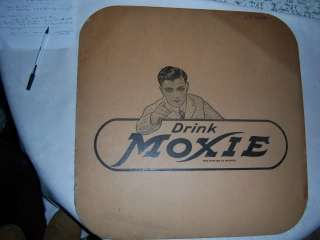 ANTIQUE VINTAGE RETRO DINER MOXIE SODA CARD BOARD TABLE MAT ART 