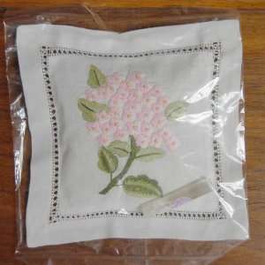 Lavender Stuffed, Hand embroidered Pink Viburnum Cousinette (Small 