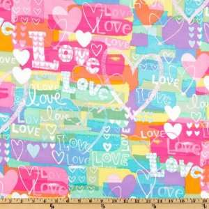  44 Wide Love Abstract Art Multi Fabric By The Yard: Arts 