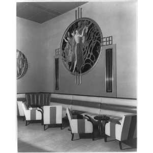   Hotel,Washington,D.C.,Mural,chairs,tables,booth,c1930