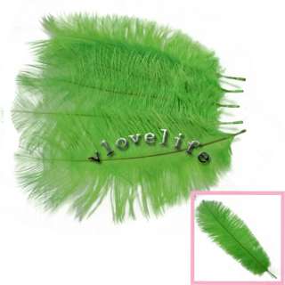 10PCS Green Ostrich Feathers approx 10 12 25cm 30cm  