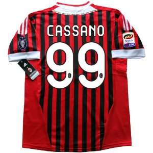 New Soccer Jersey Cassano # 99 Ac Milan Home Football Shirt 2011 12 