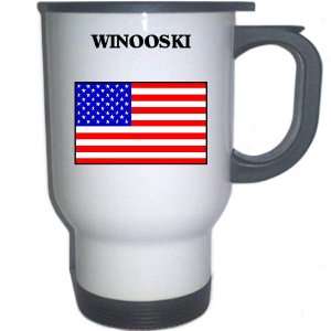  US Flag   Winooski, Vermont (VT) White Stainless Steel Mug 