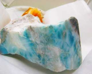 HUGE IMPRESSIVE PATTERN AAA LARIMAR POLISHED ROUGH 4.0 X 2.6, 738 