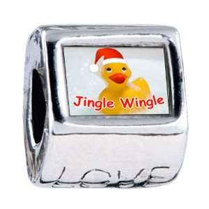 Soufeel Jingle Wingle Rubber Ducky Santa Love European Beads Fits All 