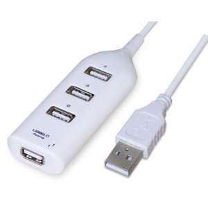 USB 2.0 4 Port Hub for Xp/vista/windows 7/mac : Long USB Cord   Plug 