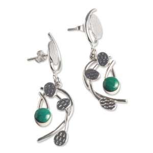    Chrysocolla chandelier earrings, Windblown Leaves Jewelry
