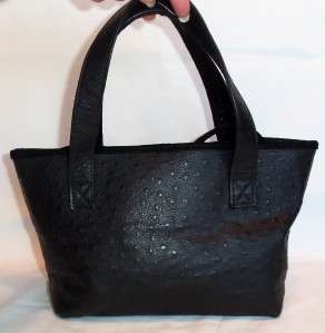 MAXX NEW YORK Black Leather Ostrich Texture Bag  
