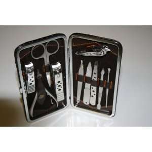 10pc Face and Manicure/pedicure Set Brief Case Clippers Tweezers Nail 