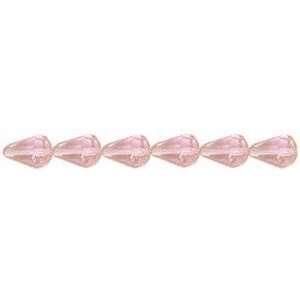 Blue Moon Lost & Found Glass Bead Strands Pear Faceted Pink 15pc 