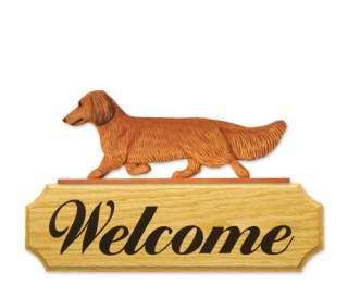 Dachshund Longhair Welcome Sign. Home,Yard & Garden Dog Wood Signs 