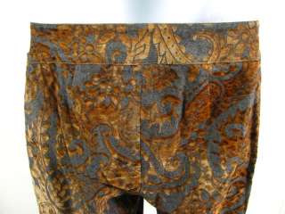 WOMYN Brown Flower Velour Jeans Slacks Size 0  