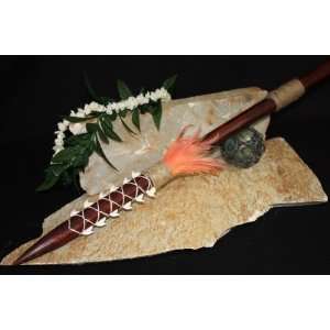   SPEAR 3 FT W/ 12 SHARK TEETH   ROOSTER FEATHERS