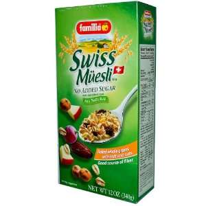 Swiss Muesli No Added Sugar, Rolled Whole Grains with Fruit and Nuts 
