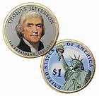   Jefferson 2007 Uncirculated Dollar Coin set P D 3rd President  