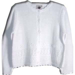  Girls White Cardigan Sweater (12 Month)   GL11210 