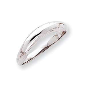  14k Gold White Gold Polished Stackable Wave Ring: Jewelry