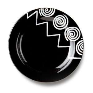  Wilton Armetale Reggae 9 Inch Ceramic Plate, Black 