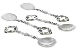 Set of 4 Sterling Silver Spoons   Celtic Cross Design Salt Spoon