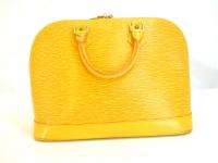 USED Louis Vuitton Epi Yellow Alma Handbag M52149 Authentic Free 
