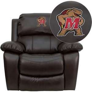   Terrapins Embroidered Brown Leather Rocker Recliner