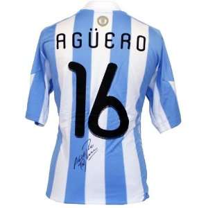  Sergio Aguero Back Signed Argentina Jersey   Autographed 