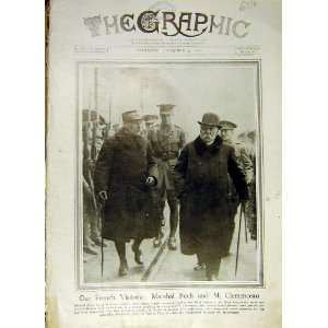  Portrait Foch Clemenceau London Peace Ww1 Print 1918