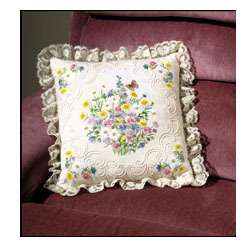 Janlynn Embroidery Kit   Wildflowers & Butterfly Pillow  