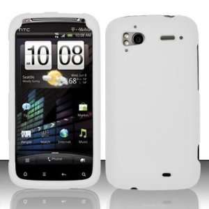  WHITE Hard Rubber Feel Plastic Cover Case for HTC Sensation 