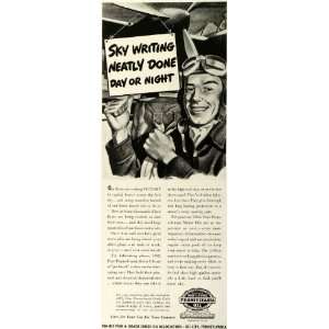  1943 Ad WWII Pure Pennsylvania Motor Oil Air Force Pilot 