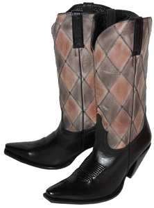 637 New LUCCHESE BlkCalf Cowboy Boots Womens 8.5 B $360  