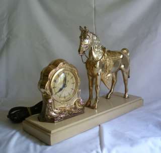United Clock Horse Electric Shelf Mantel Working Saddle Western Self 