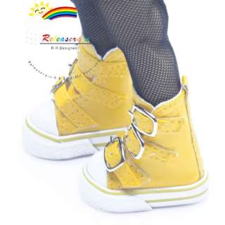 Buckles Ankle Leather Sneakers Boots Shoes Pt Yellow for Yo SD Dollfie 