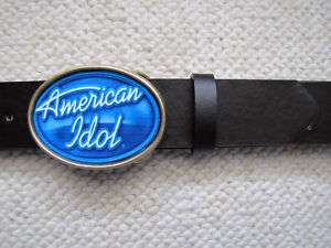 AMERICAN IDOL Epoxy Buckle & Black Bonded Leather Belt  