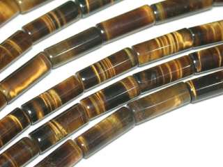 Tigereye Tigers eye Gleamy Tubular Gemstone Loose Bead  