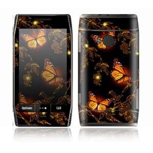 Nokia X7 Decal Skin Sticker   Golden Monarchs
