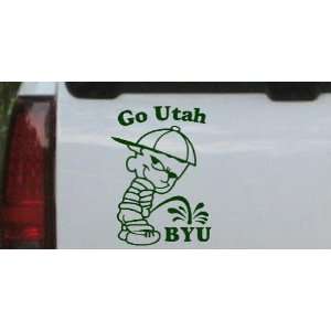 Go Utah Pee On BYU Car Window Wall Laptop Decal Sticker    Dark Green 