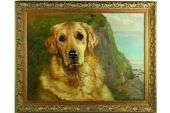 Arthur Spencer Roberts Golden Retriever Dog Pet Portrait Oil Painting 
