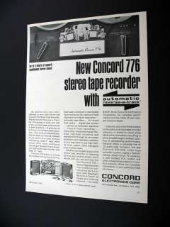 Concord 776 Stereo Tape Recorder 1966 print Ad  