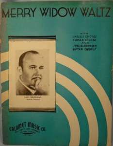 Vintage 1935 MERRY WIDOW WALTZ Sheet Music WHITEMAN (O)  
