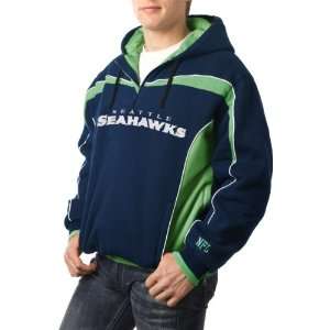   Seahawks Half Zip Fleece Hooded Pullover Jacket