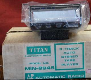 NOS under dash 8 track Automatic Radio Titan MIN 9945  
